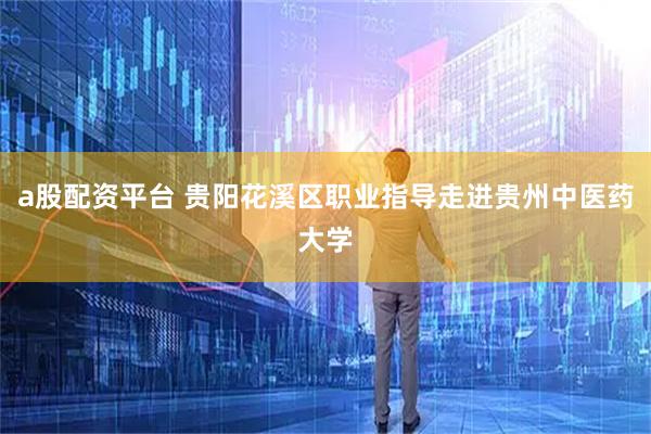 a股配资平台 贵阳花溪区职业指导走进贵州中医药大学